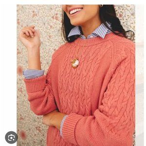 NWOT Size L Tuckernuck Nantucket Red Mixed Cable Sweater